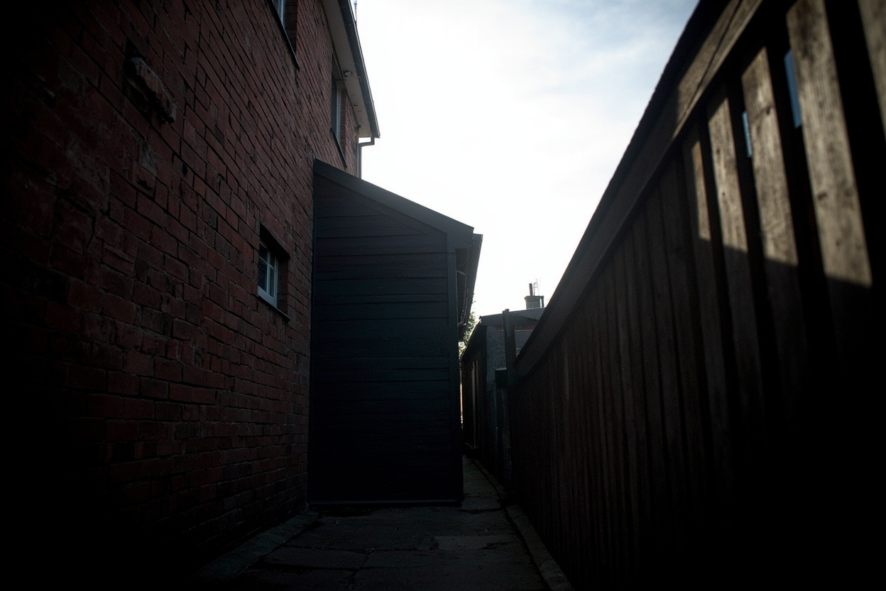 Een voorbeeld van hoe zijaanbouw naast de woning eruitziet, gefotografeerd bij vlak Nederlands daglicht.