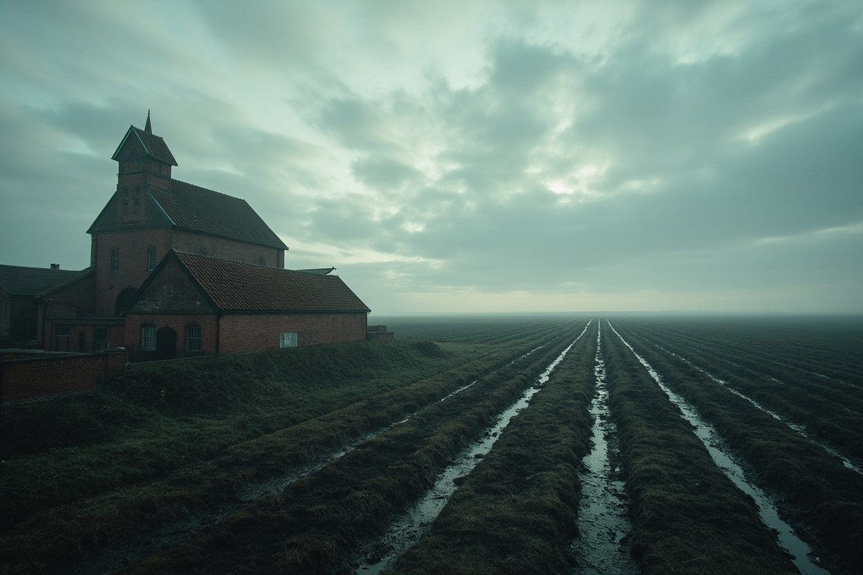 Het landschap van Groningen, waar de grondslag onder een aanbouw uit voortkomt.