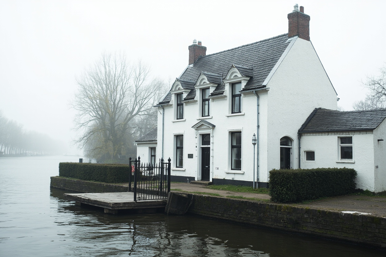 Het landschap van Utrecht, waar de grondslag onder een aanbouw uit voortkomt.